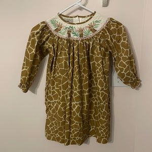 Giraffe smocked dress